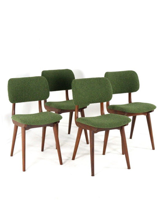 Image 1 of Set di 4 sedie da pranzo imbottite vintage