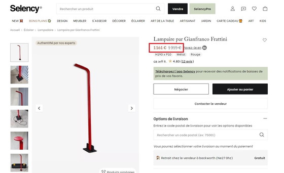 Image 1 of Magnificent ''Orchidéa'' Design Floor Lamp by Gianfranco Frattini for Relco