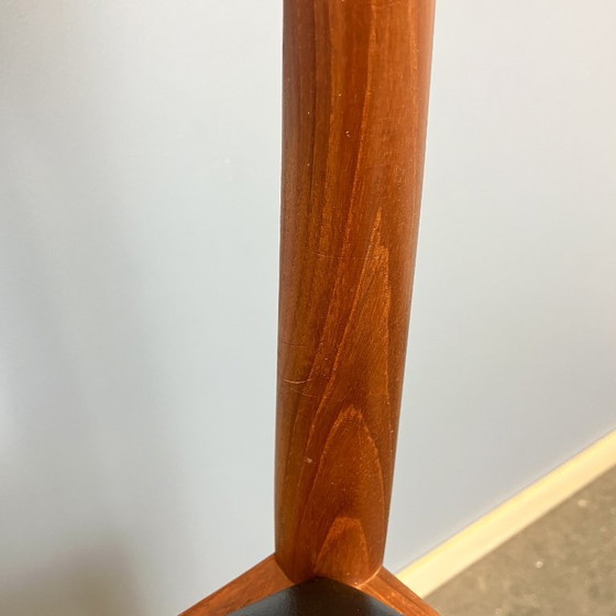 Image 1 of Juego de 6 sillas de comedor de Henning Kjaernulf para Korup Stolefabrik, teca y cuero, años 60