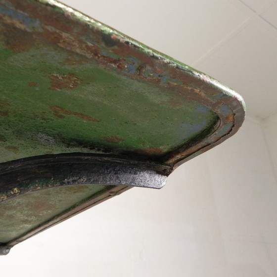 Image 1 of Table de bistro en acier, table de jardin à profil en T incurvé, années 1950