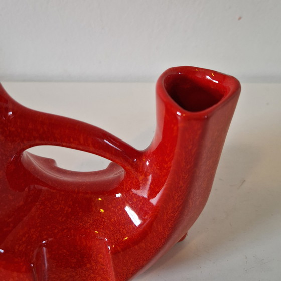 Image 1 of Vintage ceramic vase red vase art nouveau art deco