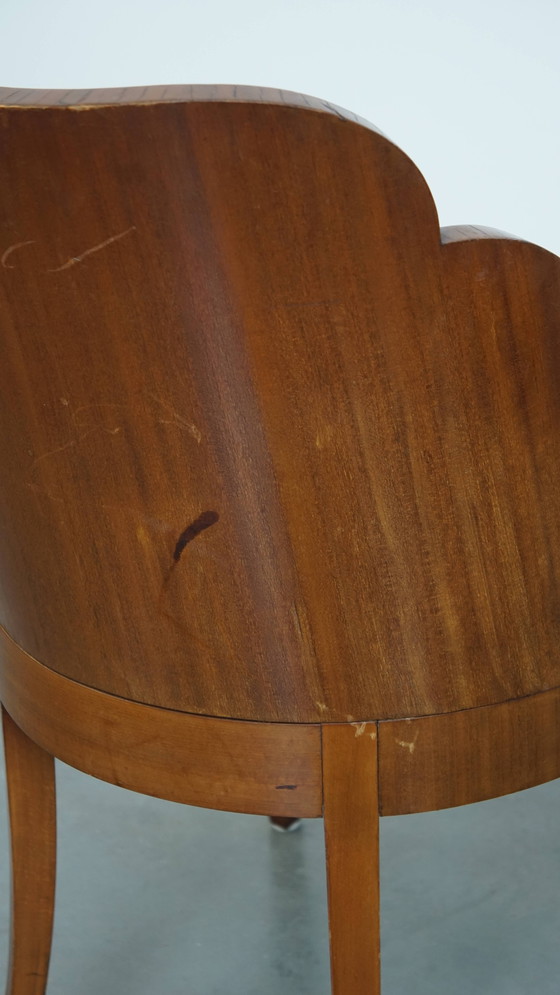 Image 1 of Art Deco Dining/Side Chair mit roter Polsterung