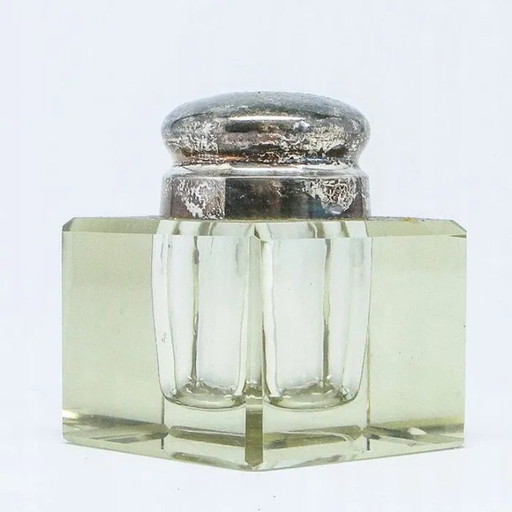 Encrier Art Déco en Cristal, Suède, années 1930