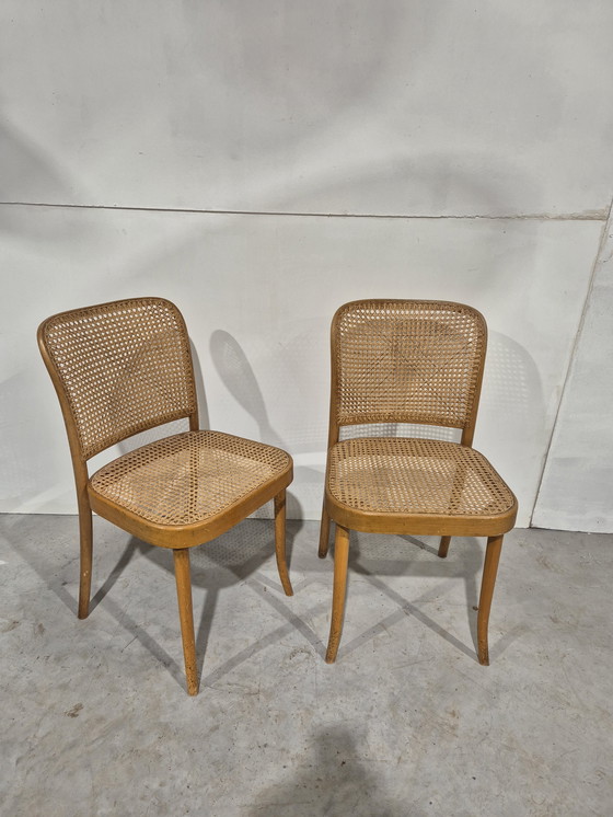 Image 1 of A pair for vintage ligna chairs with webbing seat