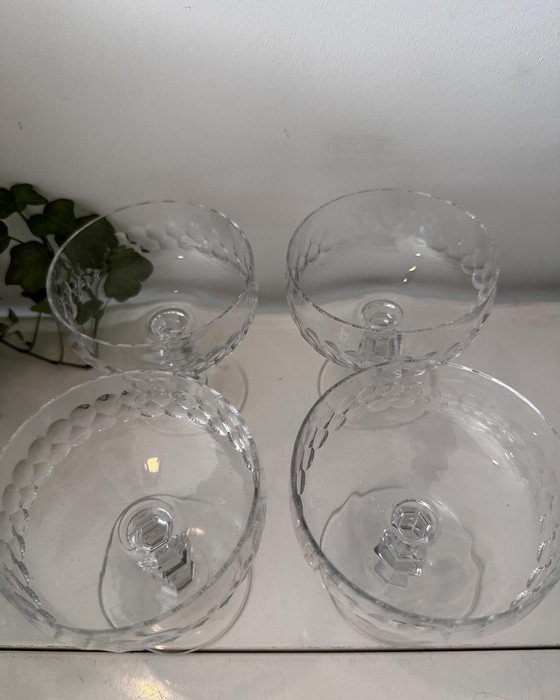 Image 1 of Set de 4 coupes à champagne en cristal