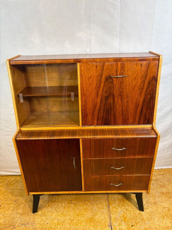 Image 1 of Mid Century Retro Teak Bureau Bookcase (Circa 1960)  A fantastic and versatile mid century modern teak bureau bookcase dating fr