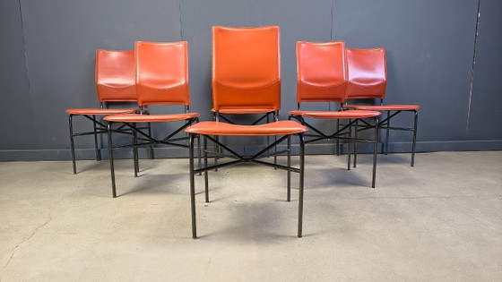 Image 1 of Ross Littlel voor Matteo Grassi set van 6 eetkamerstoelen, jaren 70