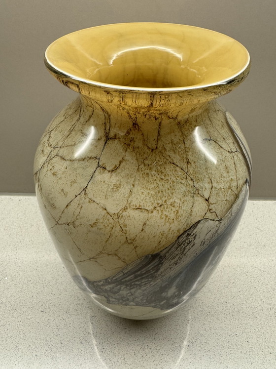 Image 1 of Beautiful Unica Glass Vase – Master Glassblower Jean-Claude Novaro