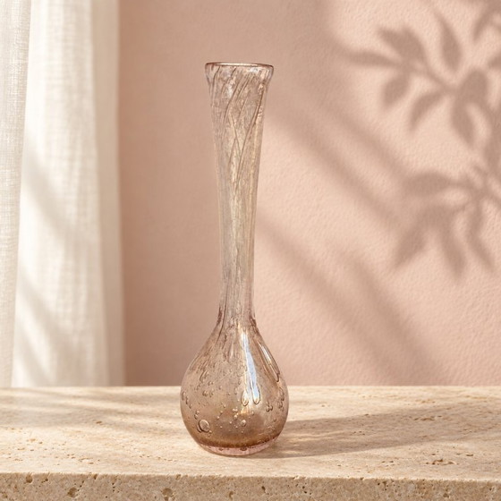 Jarrón soliflore La Rochère de cristal burbuja rosa – Soplado a mano – Jarrones, Glass (photo 3 of 11)