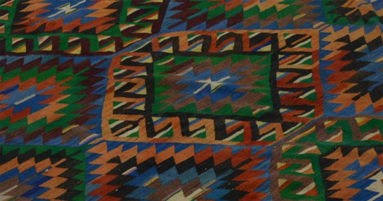 Groot vintage Anatolisch kilimkleed – Kleurrijk geometrisch handgeweven wollen platgeweven tapijt 308 x 164 (photo 6 of 10)