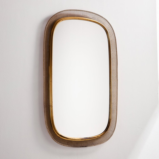 Image 1 of MK10879 Specchio con cornice in metallo e ottone