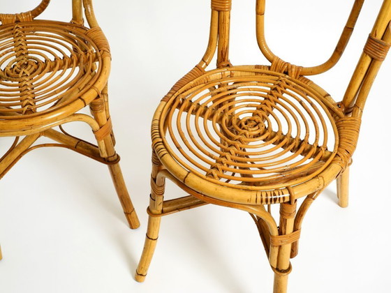 Image 1 of Paar sehr schöne seltene originale italienische Bambusstühle aus den 1960er Jahren