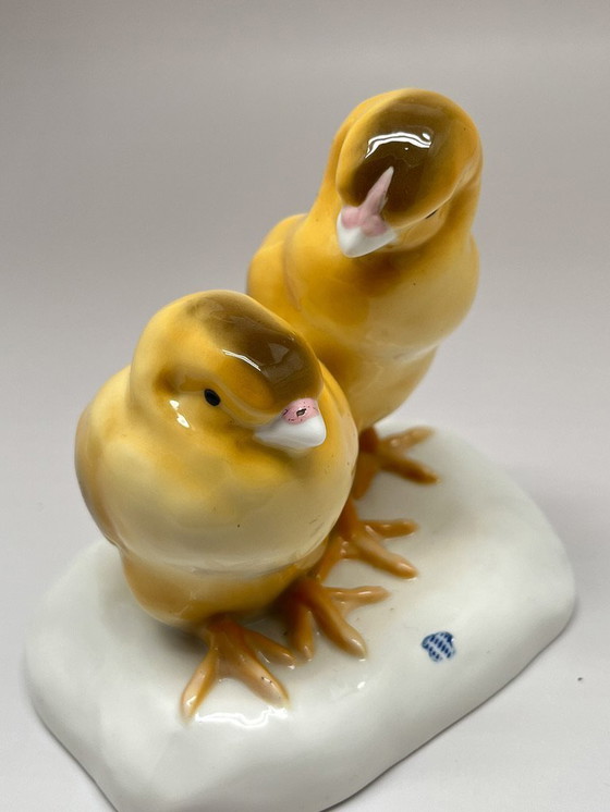 Image 1 of Nymphenburg Porzellan Figurengruppe „Zwei Küken“ Modell 294 – Anna Soennecken-Beckmann