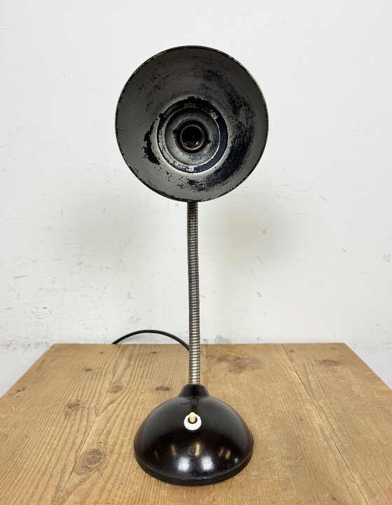 Image 1 of Vintage Brown Bakelite Gooseneck Table Lamp, 1960s