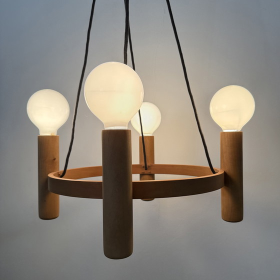Image 1 of Vintage Domus Danish design hanging lamp chandelier , 1970s