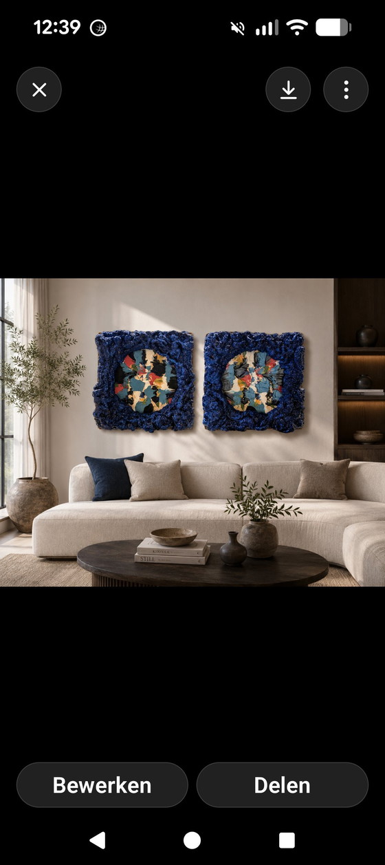 Image 1 of Mixed media Blue Echoes 2x
