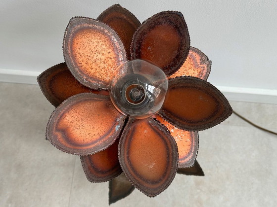 1x Grande lampada da tavolo vintage in rame a forma di fiore - Lampada eclettica – Lampade da tavolo, Metal (photo 6 of 10)