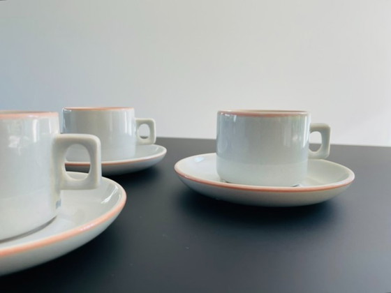 Image 1 of 4x tazas y platillos de diseño holandés Driehoek Huizen