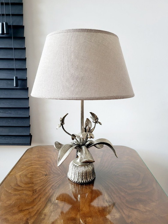 Image 1 of Fleur de lis lamp, hollywood Regency, vermoedelijk Maison jansen, Frankrijk, jaren 50/60