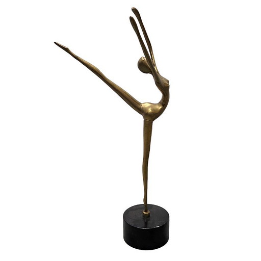 Vintage brass ballerina sculpture – France 70s/80s