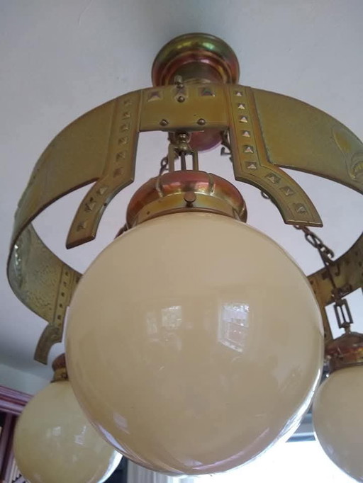 Belle lampe suspendue Art Nouveau/Augenstil