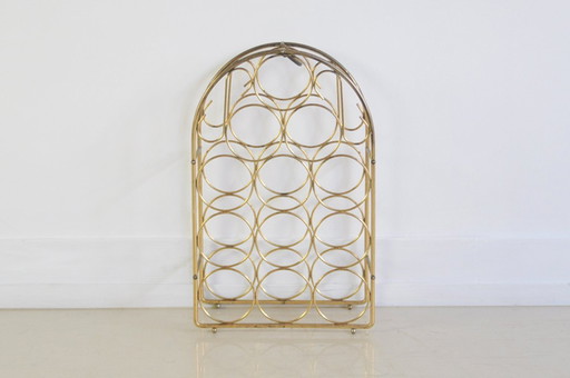 portabottiglie in metallo dorato