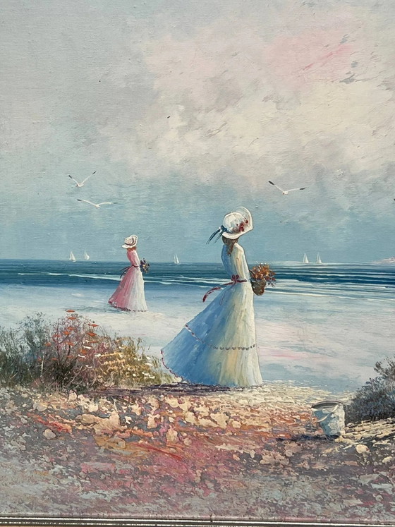 J. Miller. "Wandel langs de rivier." Olieverf op doek. Impressionisme. – Schilderijen & Tekeningen, Canvas (photo 3 of 6)