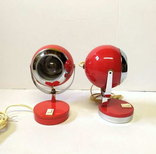 Lampes de table style Space Age de Reggiani, années 1970, lot de 2