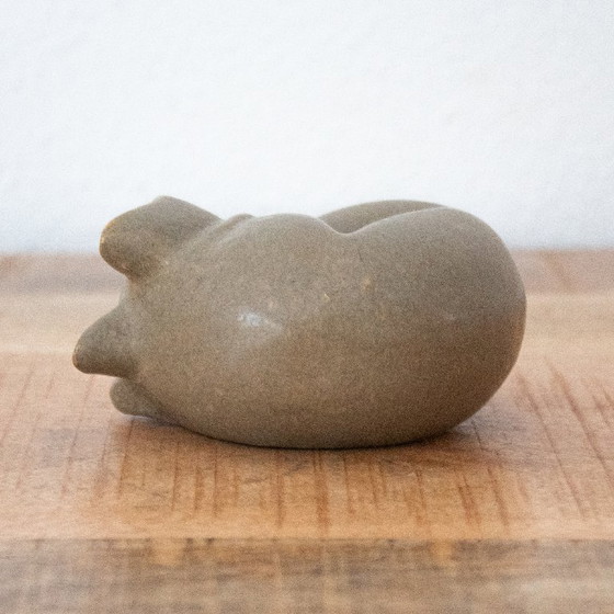 Image 1 of Small Sleeping Cat of Grey Ceramic