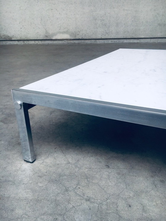 Image 1 of Postmodern Design Carrara Marble Low Coffee Table, Italy 1970's