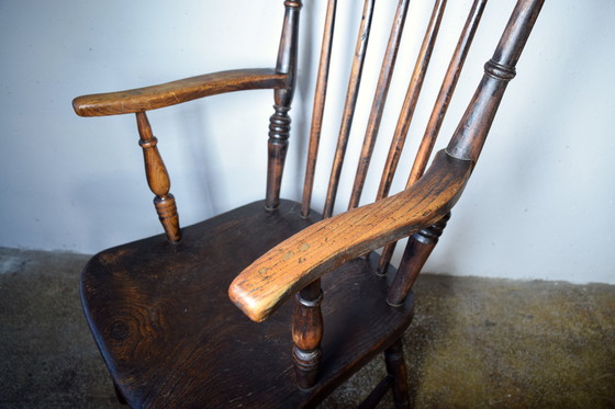 Image 1 of Poltrona Windsor antica, anni 1890, sedia vintage