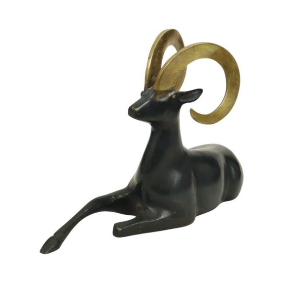 Image 1 of Statue de bélier en laiton de style Art déco