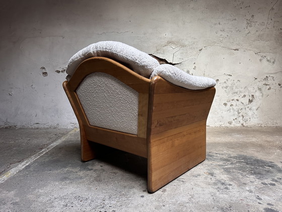 Image 1 of Vintage brutalistische fauteuil bouclé