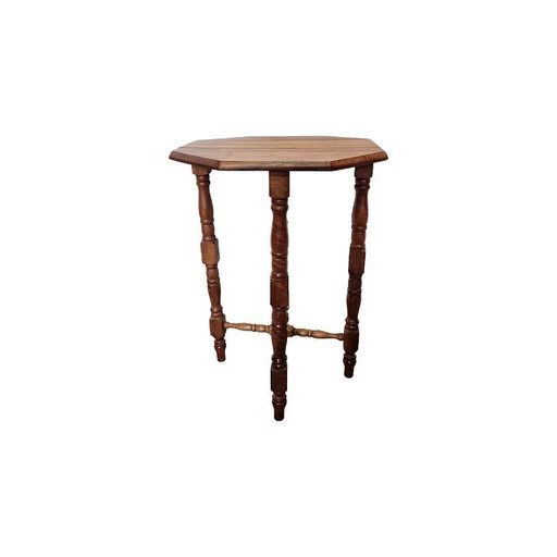 Vintage teakhouten hangoor bijzettafel, jaren 60/70