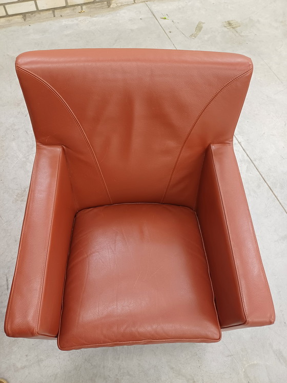 Image 1 of Leolux Dolcinea Sessel (2 Stück) Leder Senso 4100 Rust Alu poliert Stuhlbeine