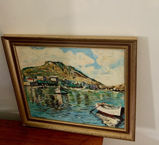 Sète - View of Mont Saint-Clair - 1970s - V. Fonquernie - Henri Portal Gallery – schilderijen tekeningen (photo 2 of 15)