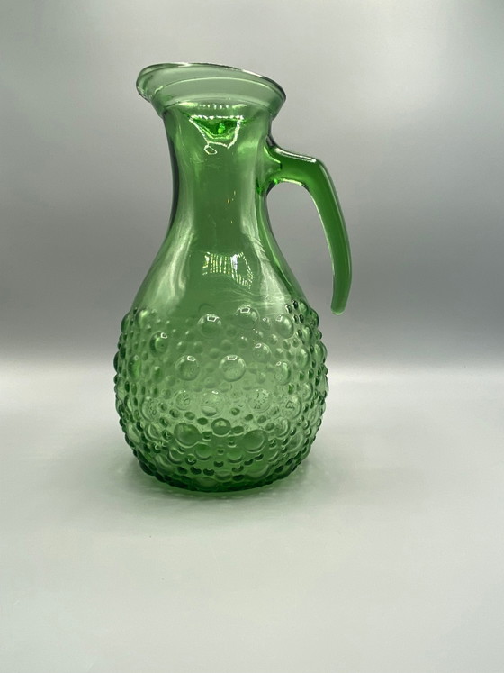 Vintage groene bubbelglazen kan – jaren 60-70 – Glazen & Karaffen, Glass (photo 3 of 7)