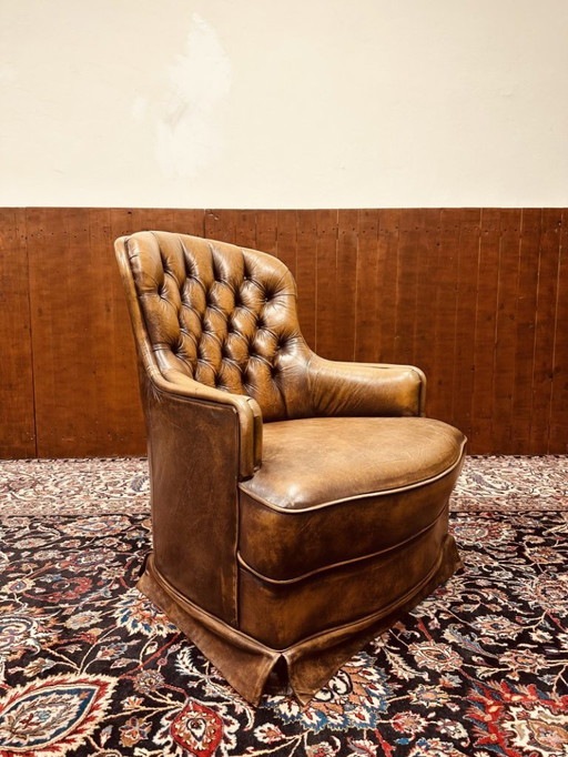 Englischer Chesterfield Club-Sessel braun