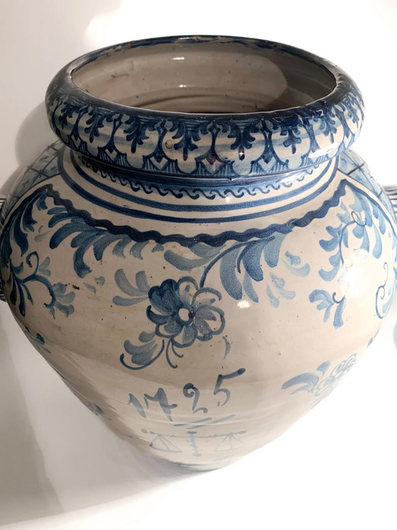 Große handbemalte Savona Keramik Vase, 1725 – Vasen (photo 13 of 13)