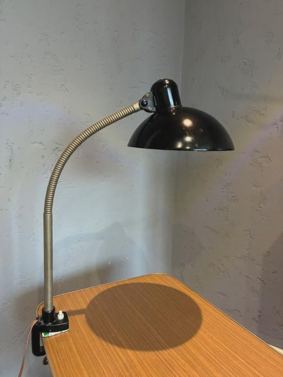 Lampada da scrivania Kaiser Idell 6740 di Christian Dell, nera, Germania, anni '50, Lampade da tavolo, Metallo (foto 2 di 8)