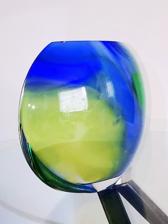 Image 1 of Verre d'art Hoglund, vase Ellips, années 1980