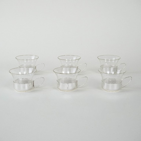 Image 1 of Set of glass cups, Italian design, 1980s, production: Italy