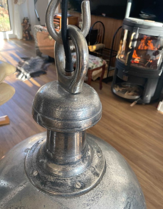 PR Home Liverpool Industrial Pendant Lamp – Rustic Silver – Approx. 60 cm – Ceiling lights, Metal (photo 4 of 7)