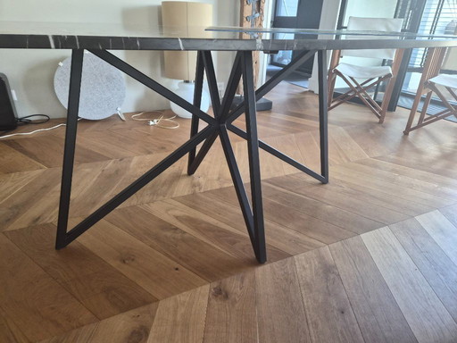 Marmeren eetkamertafel 260x120 ovaal Grigio Carrara