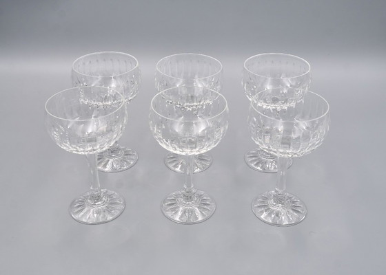 Image 1 of 6 Vintage-Style Crystal Champagne Coupes, 1960s Style