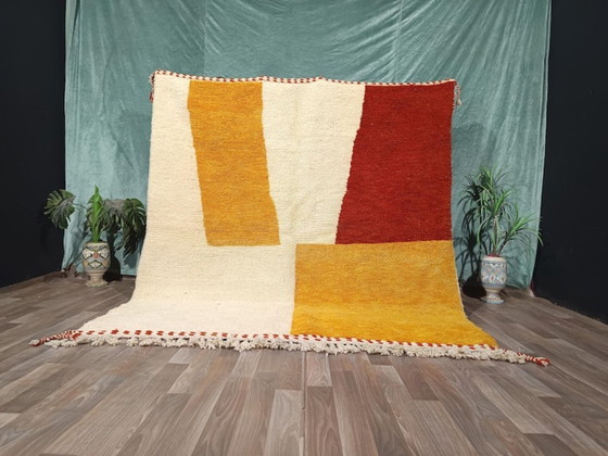 Image 1 of Marokkaans wollen tapijt – Uniek ontwerp & handgemaakt 200cmx200cm