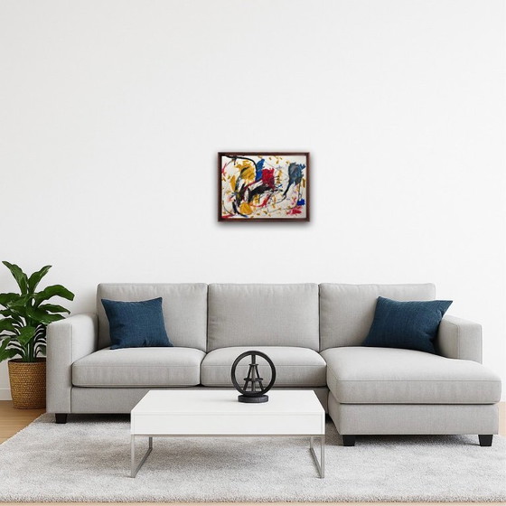 Image 1 of Gouache abstracto sobre papel natural de 250 g. Tamaño 40 x 30 cm.