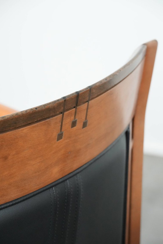 Image 1 of 2 x Sillón de diseño Art Déco Schuitema en piel negra de la serie Decoforma