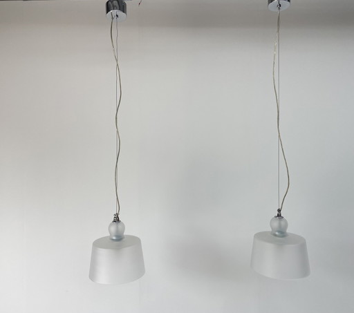 2 x Acquatinta Murano Glas Pendelleuchten (Satin-Finish) – hanglampen