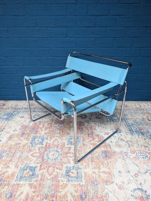 Vintage blauer Wassily-Sessel, Marcel Breuer, 1980er Jahre
